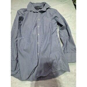 Lauren Ralph Lauren Dress Shirt Men 16 34/35 Blue‎ Stripe Sling Stretch Non-Iron